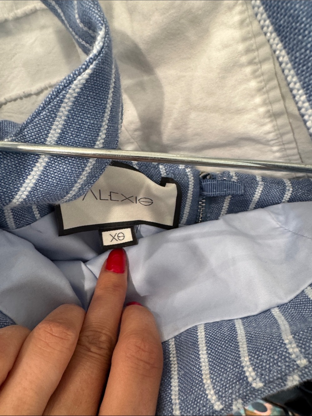 ALEXIS Blue & White Striped Two-Piece Set - Crop Top & Skirt - Picture 6 of 7